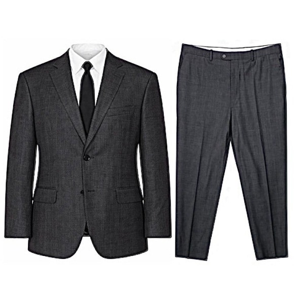 Peter Millar Suit Mens 44T 38x32 Charcoal Grey 100% Wool 2-Piece Formal Business